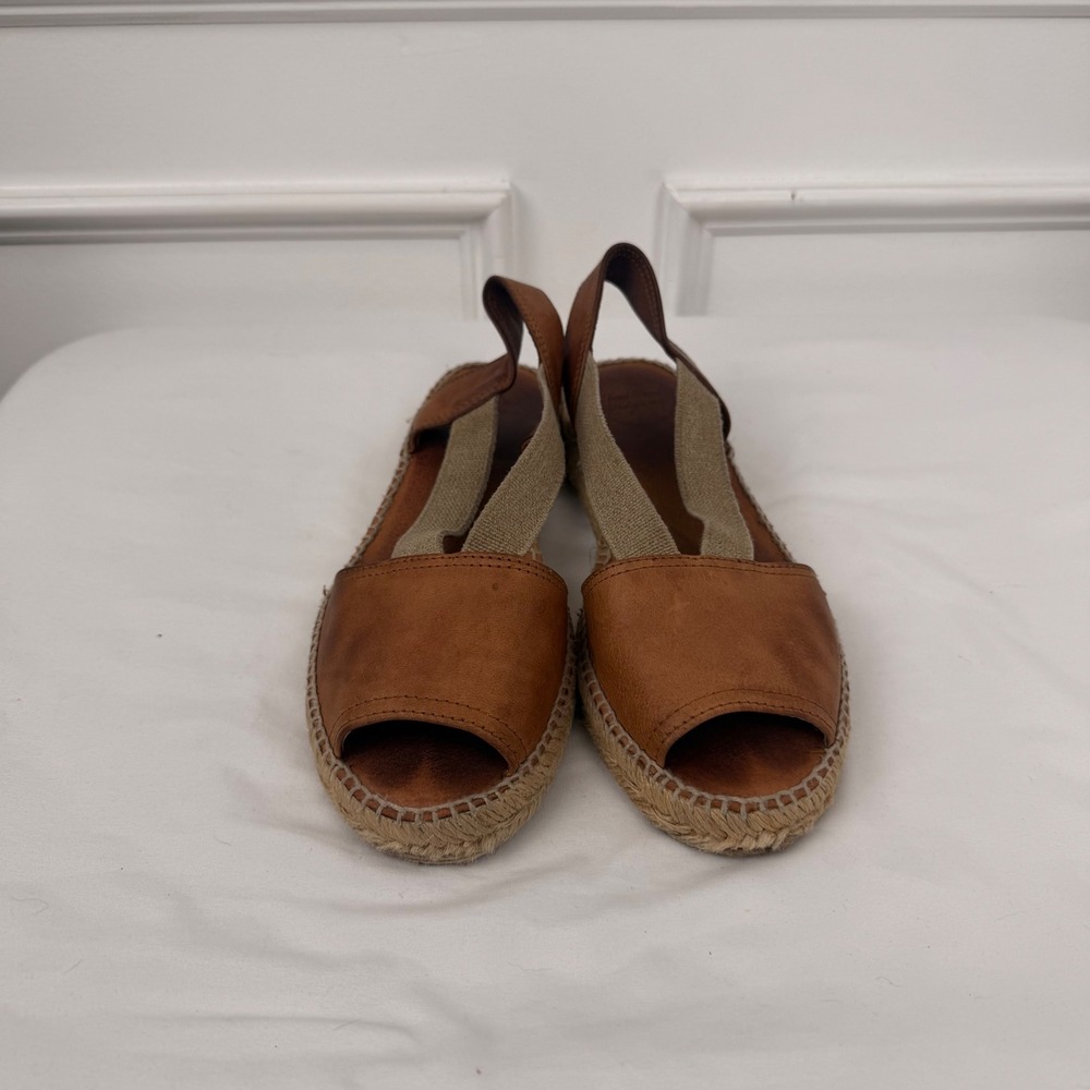 Toni Pons Origens Brown Leather Espadrille Sandals Made in Spain Womens 39